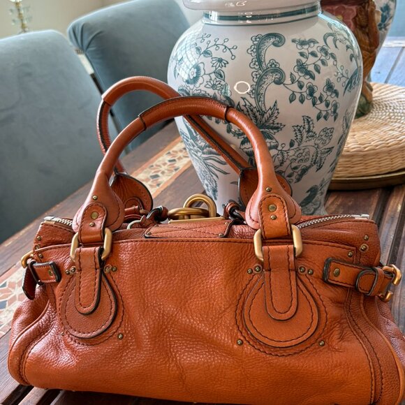 Chloe Vintage Paddington Satchel Calfskin Leather Ecureil Brown Medium - Picture 12 of 16